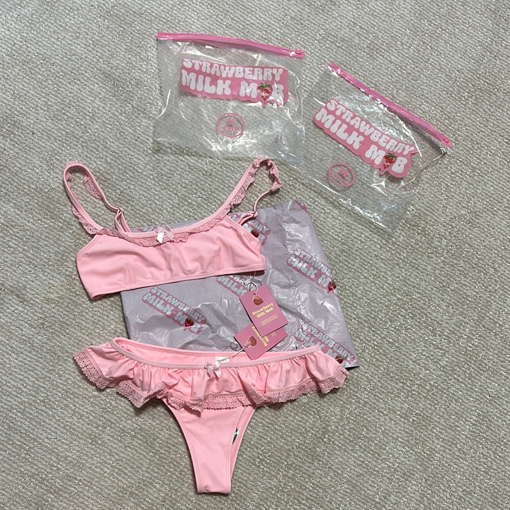 strawberry milk mob brand new bikini set